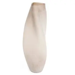 Vaso Comprido Decorativo de Vidro Orgânico Off White