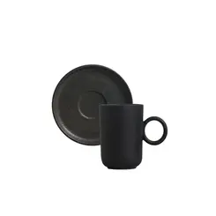 Xícara Café de Cerâmica Basic Rust 90ml com Pires