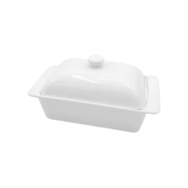 Manteigueira Retangular de Porcelana com Tampa
