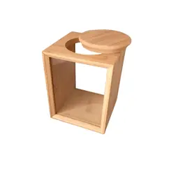 Pote de Vidro Médio com Estrutura de Bambu