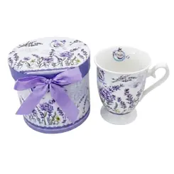 Caneca de Cerâmica Lavanda com Caixa e Laço