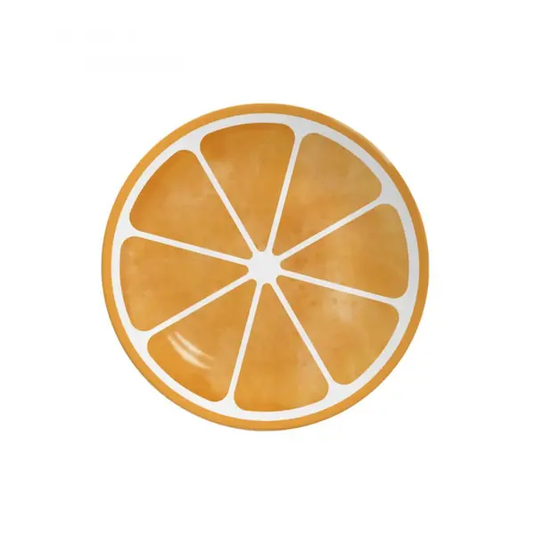 Prato Sobremesa de Cerâmica Estampa Laranja