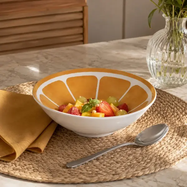 Bowl de Cerâmica Decorado Estampa Laranja