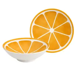 Bowl de Cerâmica Decorado Estampa Laranja