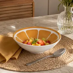 Bowl de Cerâmica Decorado Estampa Laranja