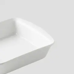 Travessa Retangular Grande de Cerâmica Branca 2ª Linha