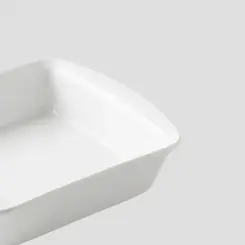 Travessa Retangular Grande de Cerâmica Branca 2ª Linha