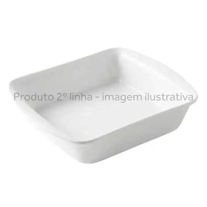 bianca ceramica 2皿 Travessa Retangular Média de Cerâmica Branca 2ª Linha - CERAFLAME
