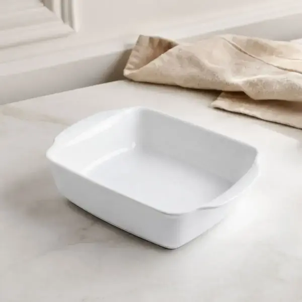 Travessa Média de Cerâmica Linha Gusto Branca 2ª Linha