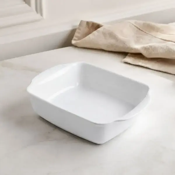 Travessa Média de Cerâmica Linha Gusto Branca 2ª Linha