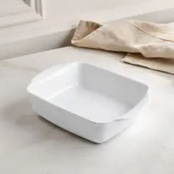 Travessa Média de Cerâmica Linha Gusto Branca 2ª Linha