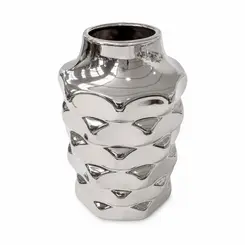 Vaso Decorativo Metalizado com Textura 31cm