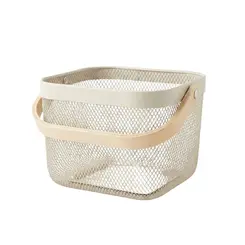 Cesta Decorativa Quadrada em Metal com Alça