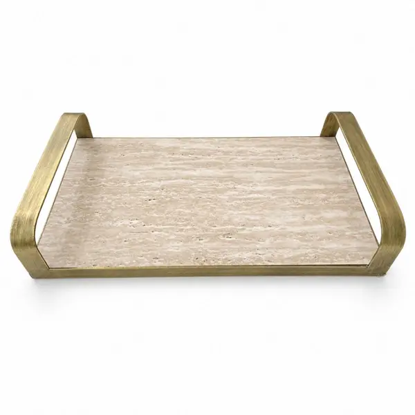 Bandeja em MDF e Metal 30,5x11cm Preta - Mart