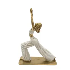 Escultura Decorativa de Resina Mulher Yoga