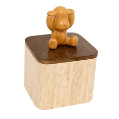 Caixa Decorativa de Madeira com Tampa Toy Art Ouvidos