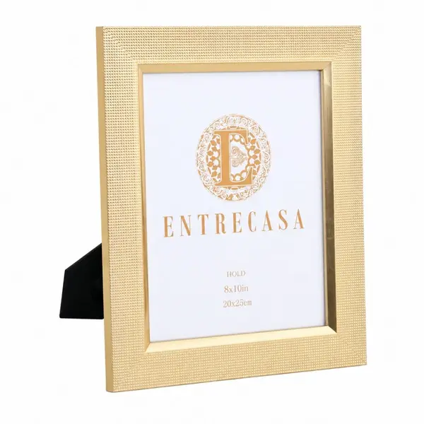 Porta-Retrato de Madeira Dourado com Textura