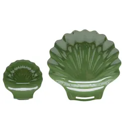 Conjunto com 2 Petisqueiras em Melamina Formato Concha Verde