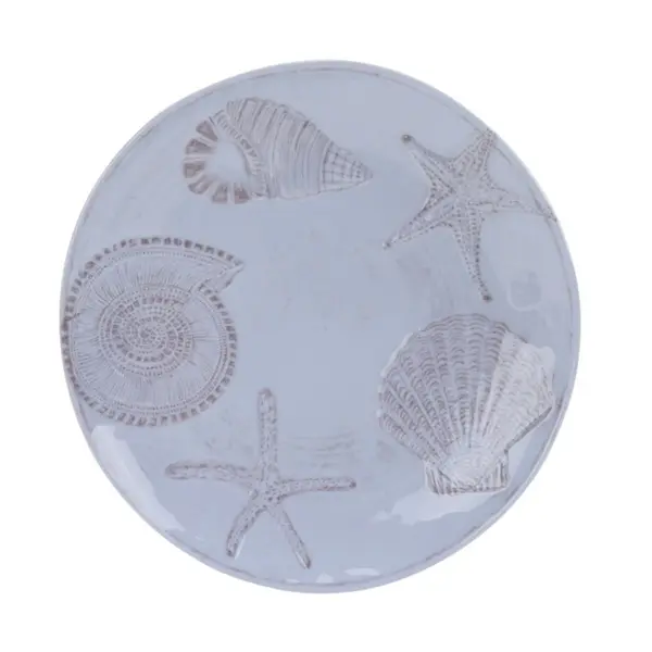 Prato de Melamina Raso com Desenho de Conchas