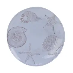 Prato de Melamina Raso com Desenho de Conchas