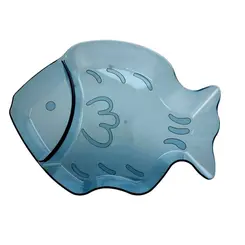 Petisqueira de Acrílico Azul em Formato de Peixe