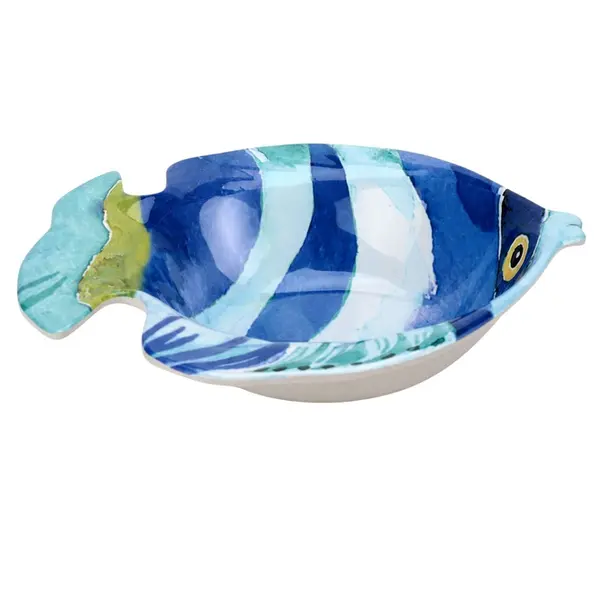 Saladeira em Melamina Formato Peixe com Desenho Decorativo