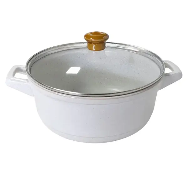 Panela de Cerâmica Grande Linha Duo Vanilla com Tampa