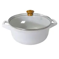 Panela de Cerâmica Grande Linha Duo Vanilla com Tampa