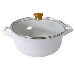 Panela de Cerâmica Grande Linha Duo Vanilla com Tampa