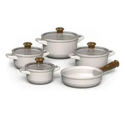 Conjunto 5 Panelas de Cerâmica Duo Smart Vanilla