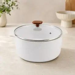 Panela de Cerâmica Grande  Slim Vanilla com Tampa