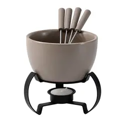 Aparelho de Fondue para Chocolate em Cerâmica Marrom