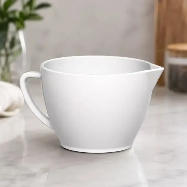 Bowl de Preparo de Cerâmica com Alça Branco