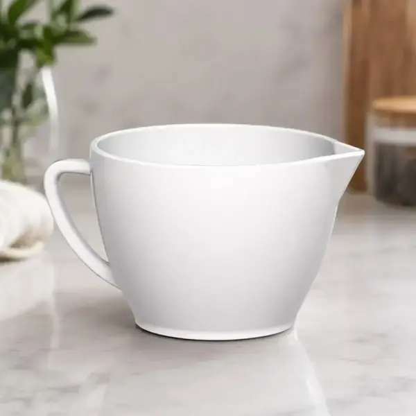 Bowl de Preparo de Cerâmica com Alça Branco