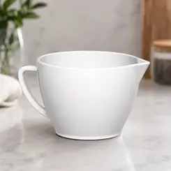 Bowl de Preparo de Cerâmica com Alça Branco