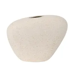 Vaso de Cerâmica Decorativo Bege com Design Orgânico