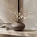 Vaso Achatado de Cerâmica Marrom Decorativo