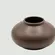 Vaso Achatado de Cerâmica Marrom Decorativo