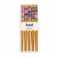 Jogo Hashi de Bambu Decorado