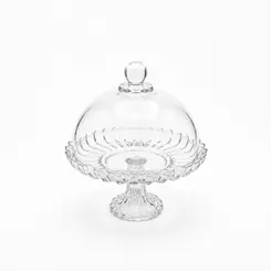 Queijeira de Cristal Lapidado com Base