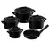 Conjunto 5 Panelas de Cerâmica Clear Preto