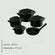 Conjunto 5 Panelas de Cerâmica Clear Preto