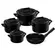 Conjunto 5 Panelas de Cerâmica Clear Preto