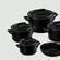 Conjunto 5 Panelas de Cerâmica Clear Preto