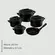 Conjunto 5 Panelas de Cerâmica Clear Preto