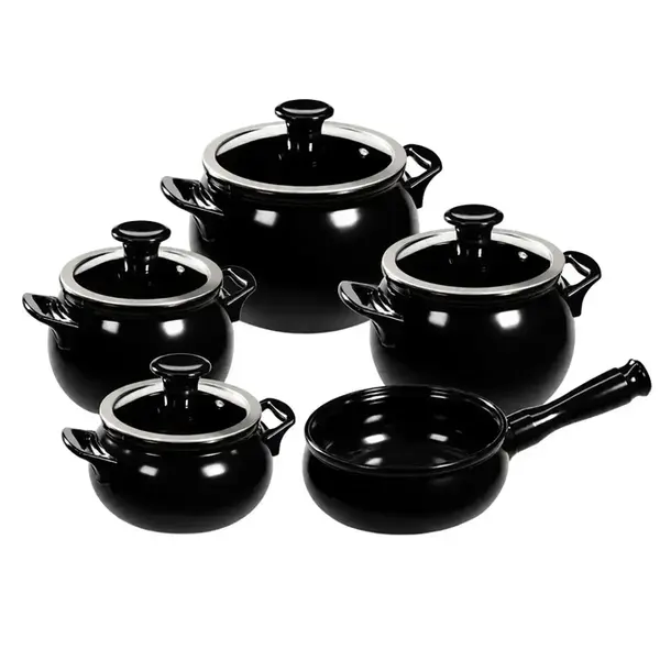 Conjunto 5 Panelas de Cerâmica New Premiere Preto