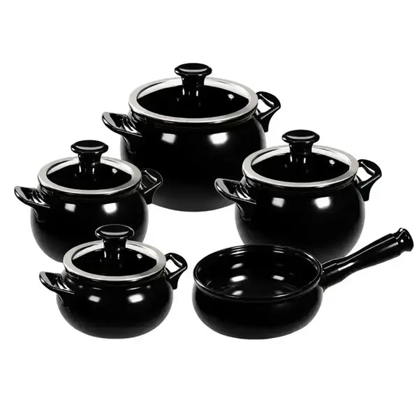 Conjunto 5 Panelas de Cerâmica New Premiere Preto