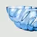 Vaso de Vidro Azul com Formato de Concha Média