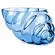 Vaso de Vidro Azul com Formato de Concha Média