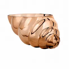 Vaso de Vidro Âmbar com Formato de Concha Pequena